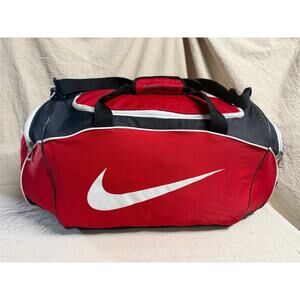 Nike Red Black Gym Duffel Bag Large Sports Travel Training Bag White Swoosh